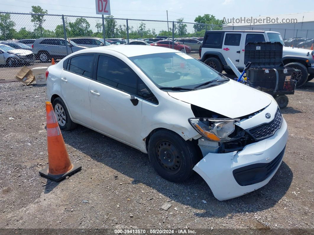 2013 Kia Rio Lx White vin: KNADM4A31D6163553