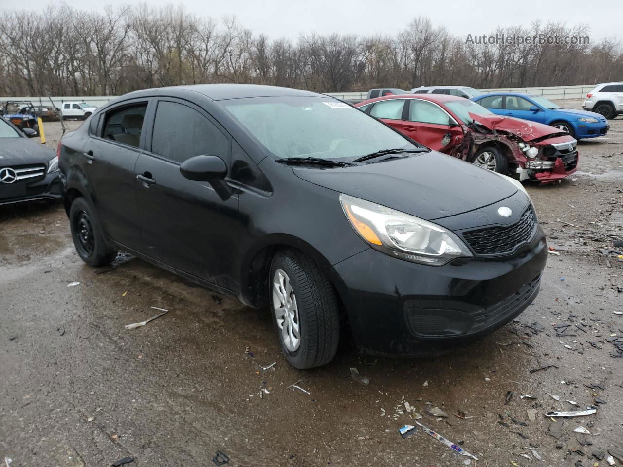 2013 Kia Rio Lx Black vin: KNADM4A31D6250448