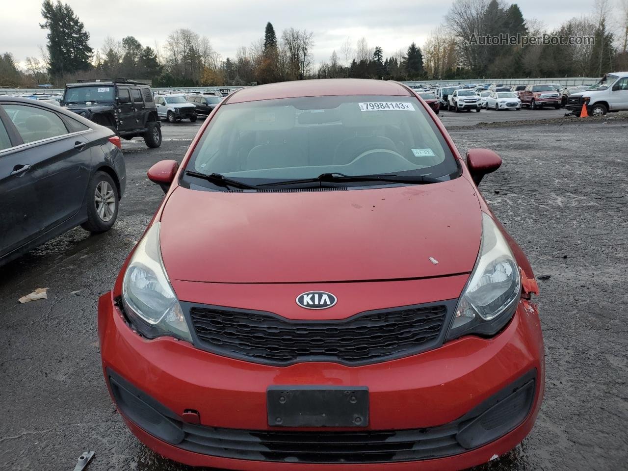 2013 Kia Rio Lx Red vin: KNADM4A31D6288939