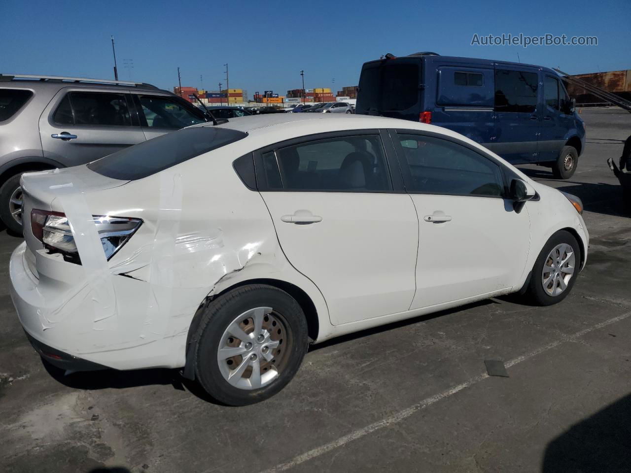 2014 Kia Rio Lx White vin: KNADM4A31E6333251