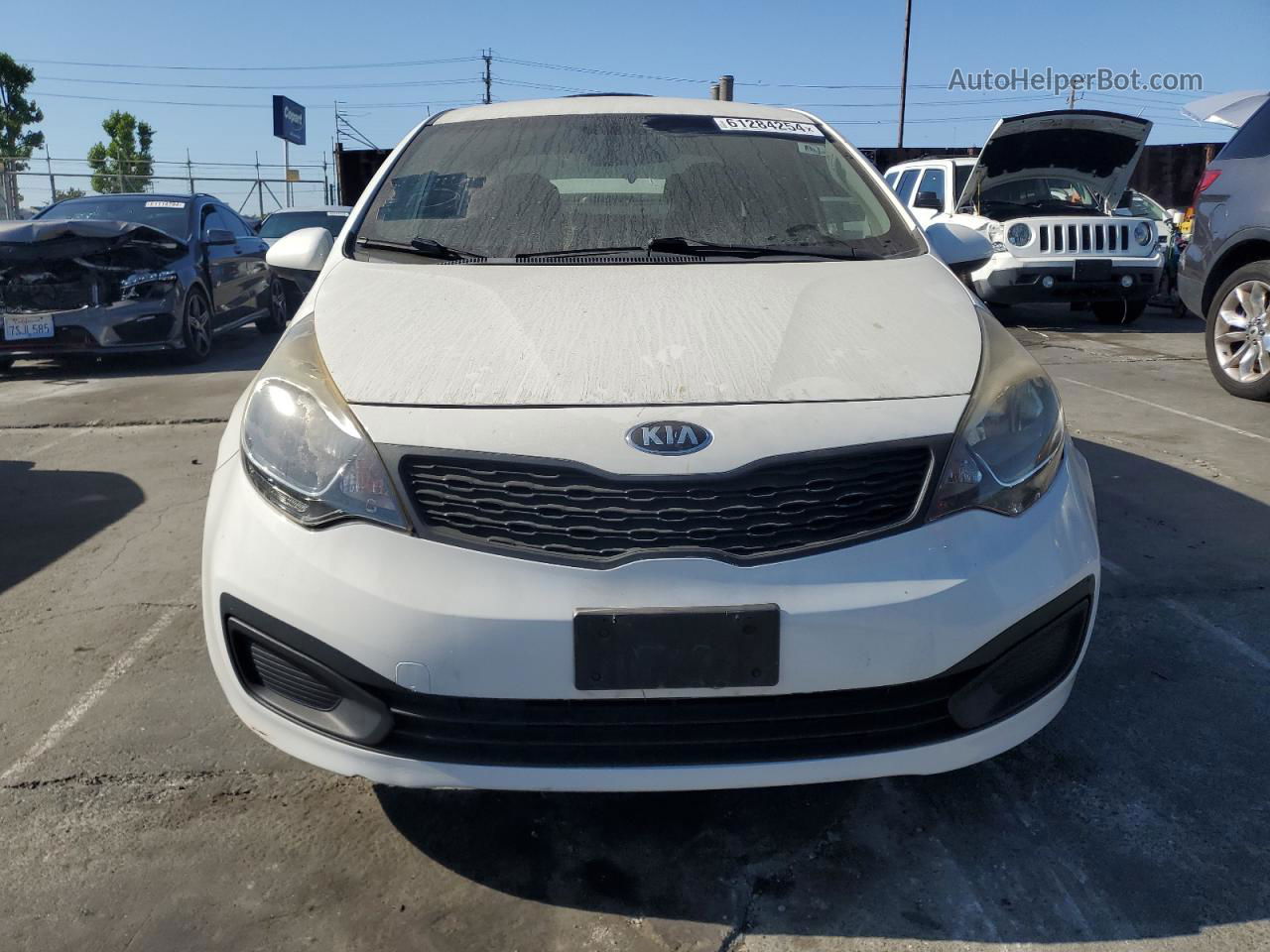 2014 Kia Rio Lx White vin: KNADM4A31E6333251