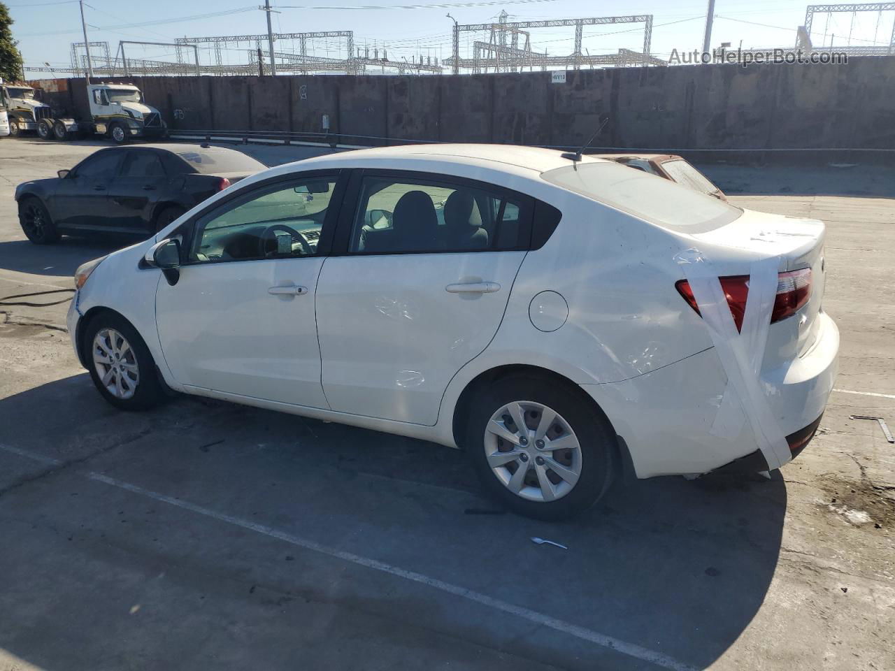 2014 Kia Rio Lx White vin: KNADM4A31E6333251