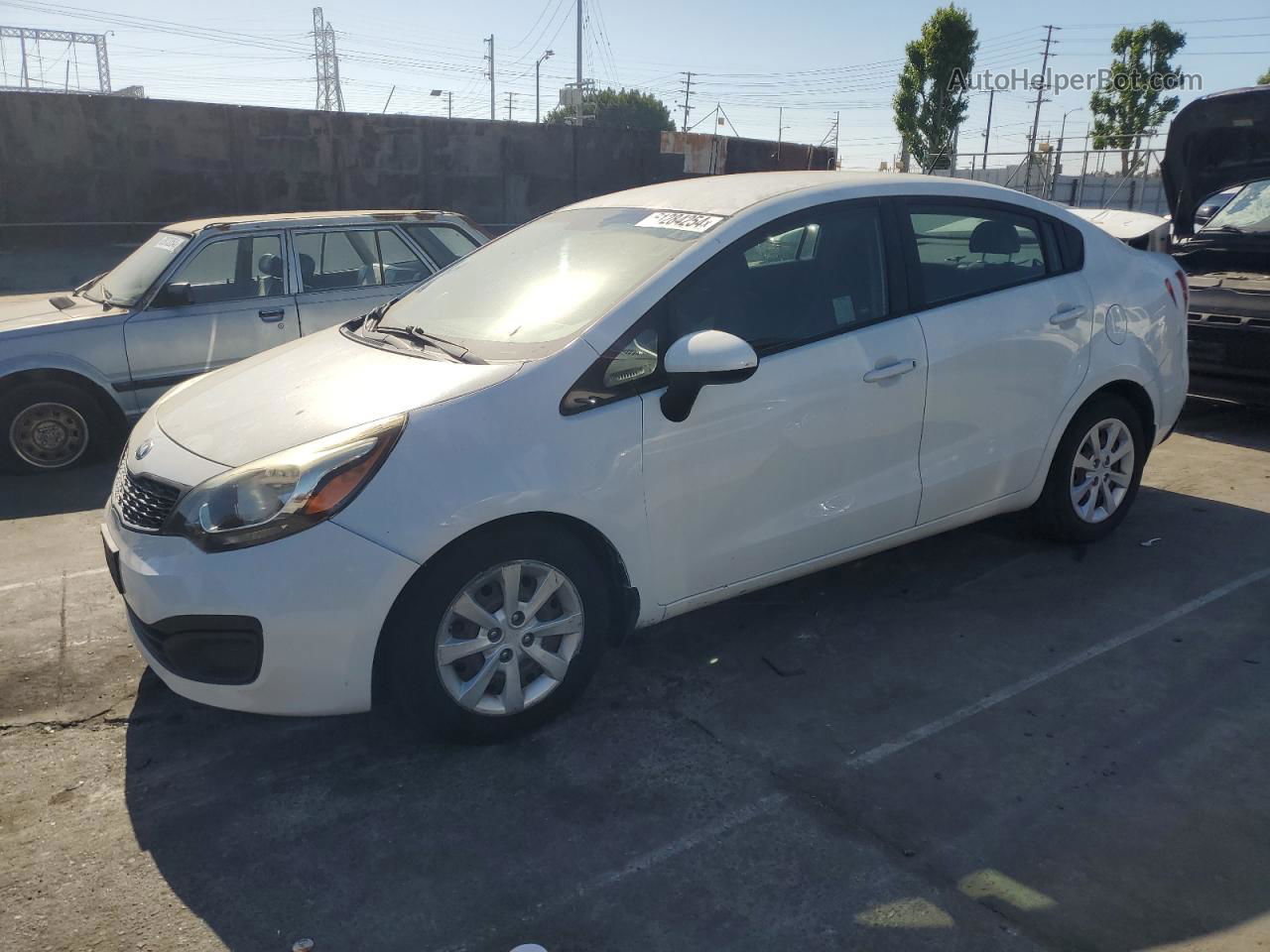 2014 Kia Rio Lx White vin: KNADM4A31E6333251