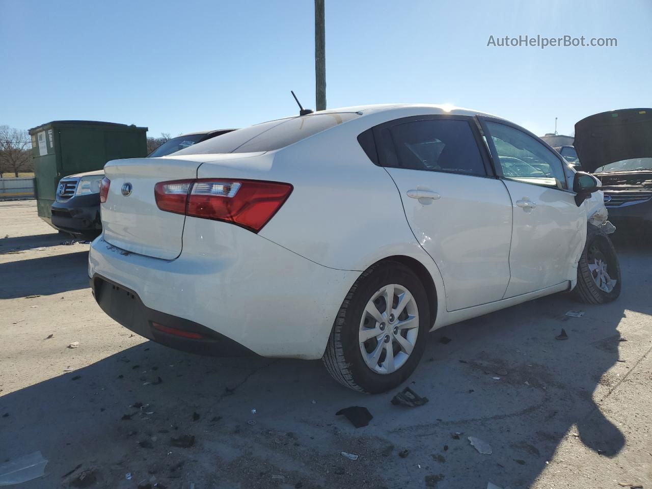 2014 Kia Rio Lx White vin: KNADM4A31E6335999