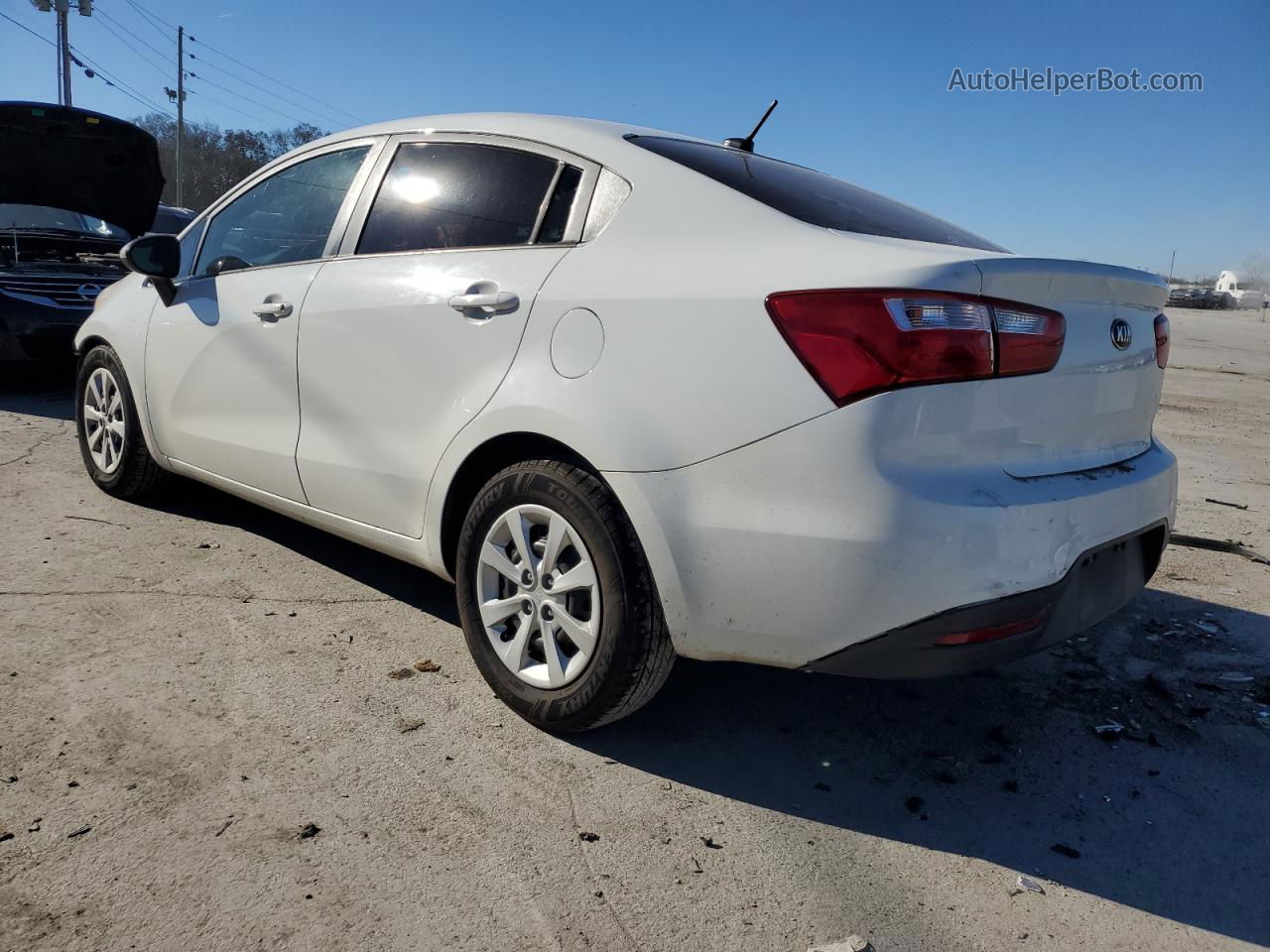 2014 Kia Rio Lx White vin: KNADM4A31E6335999