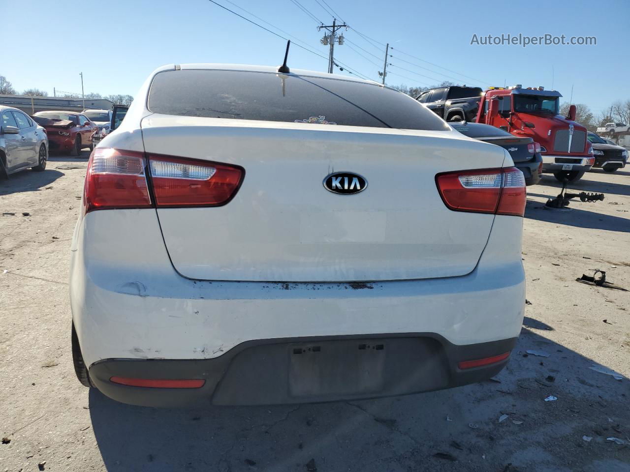 2014 Kia Rio Lx White vin: KNADM4A31E6335999