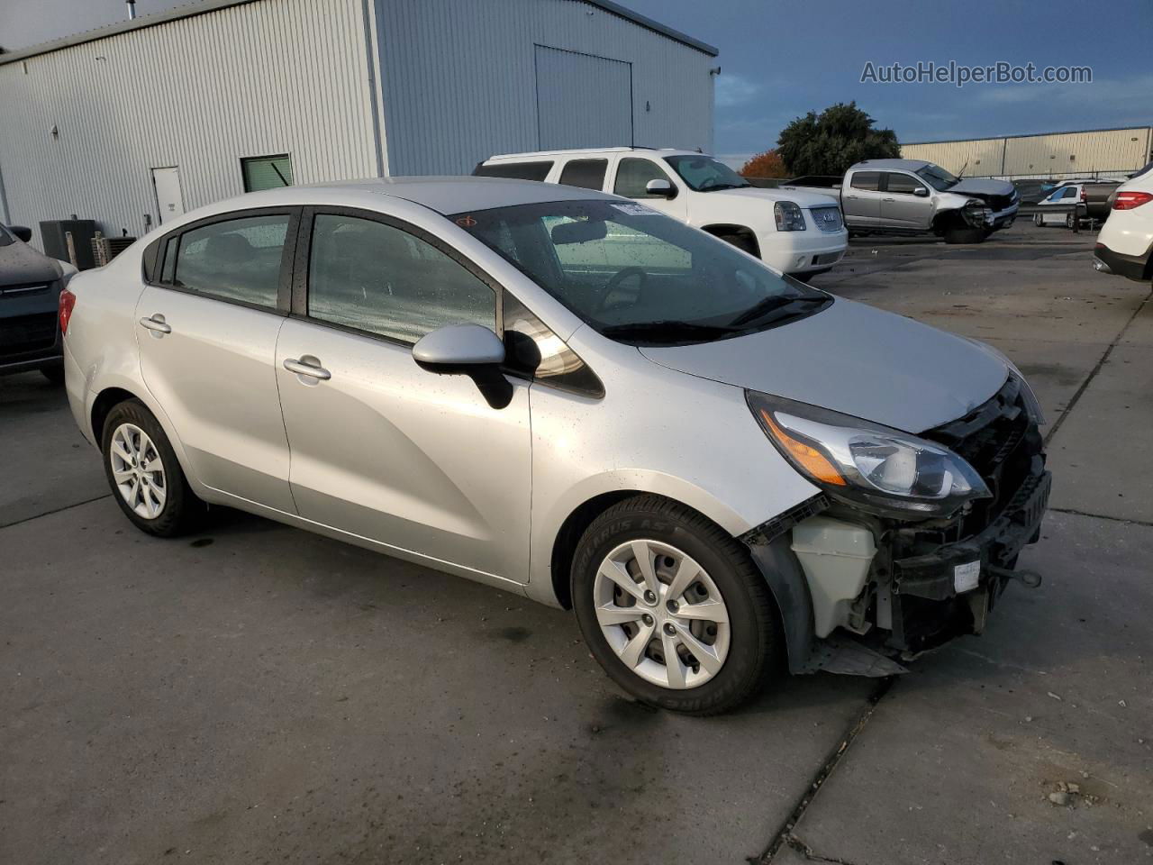 2014 Kia Rio Lx Silver vin: KNADM4A31E6342676