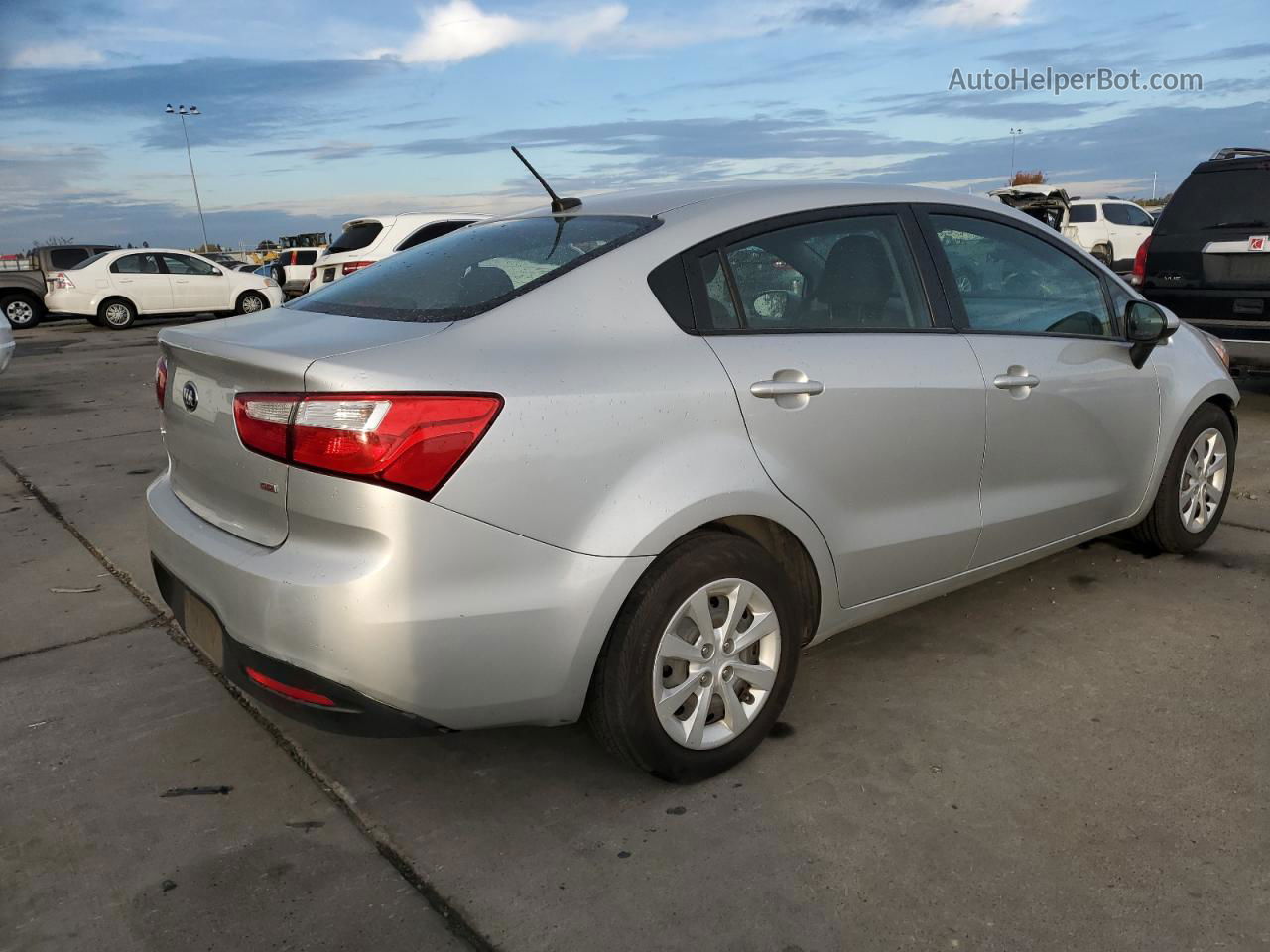 2014 Kia Rio Lx Silver vin: KNADM4A31E6342676