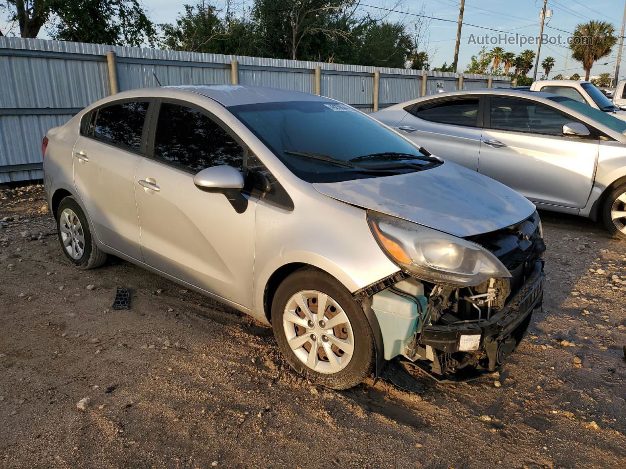 2014 Kia Rio Lx Silver vin: KNADM4A31E6370106