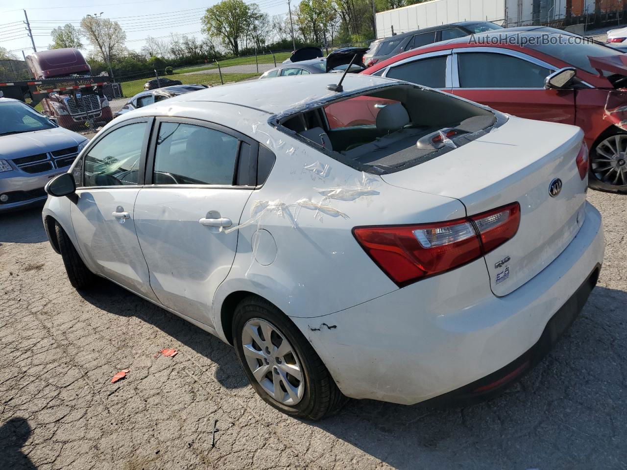 2014 Kia Rio Lx White vin: KNADM4A31E6370414