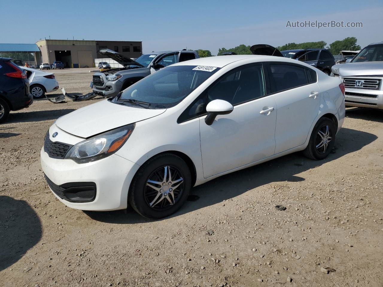 2014 Kia Rio Lx White vin: KNADM4A31E6376312