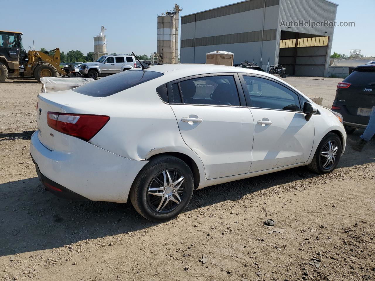 2014 Kia Rio Lx White vin: KNADM4A31E6376312