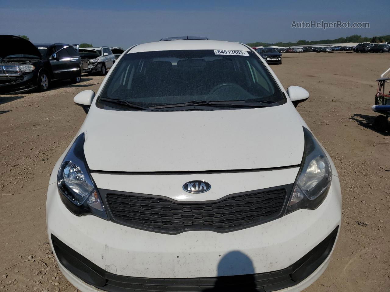 2014 Kia Rio Lx White vin: KNADM4A31E6376312