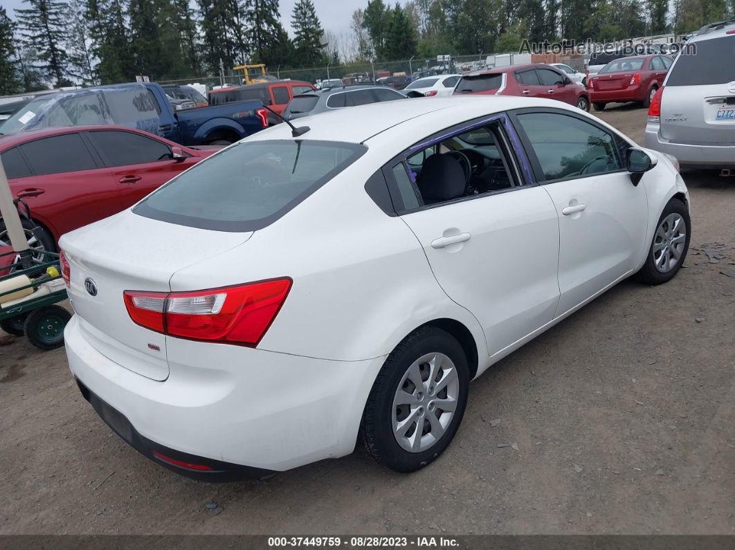 2014 Kia Rio Lx White vin: KNADM4A31E6386953