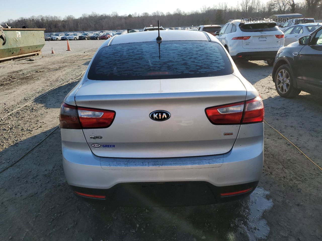 2014 Kia Rio Lx Silver vin: KNADM4A31E6403590