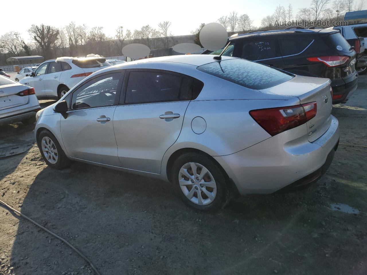 2014 Kia Rio Lx Silver vin: KNADM4A31E6403590