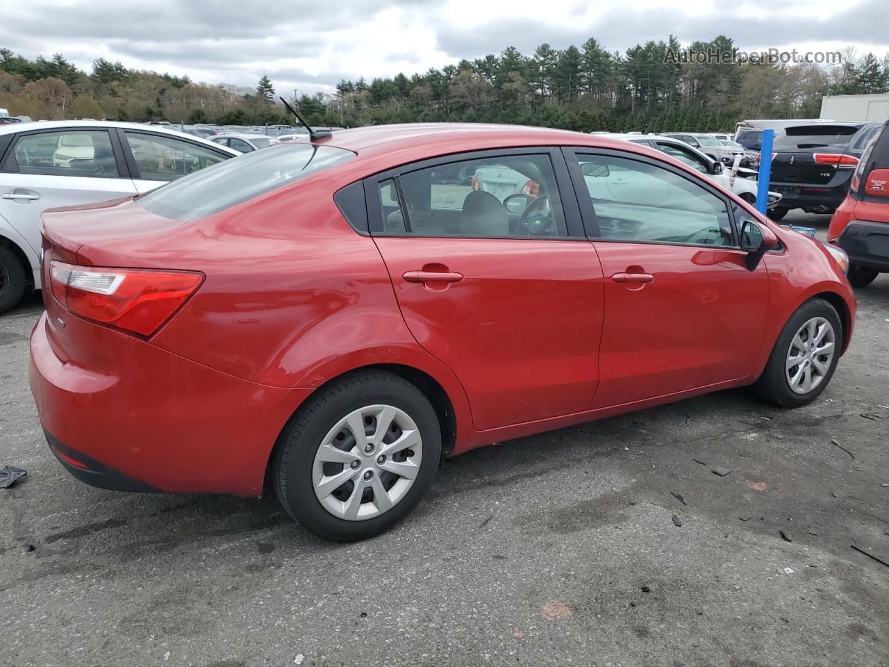 2014 Kia Rio Lx Red vin: KNADM4A31E6407364