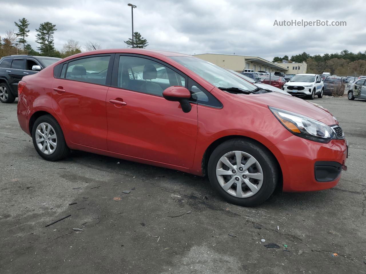 2014 Kia Rio Lx Red vin: KNADM4A31E6407364