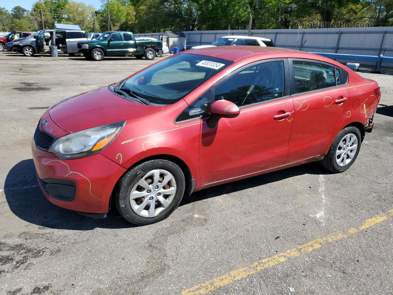 2014 Kia Rio Lx Red vin: KNADM4A31E6414539