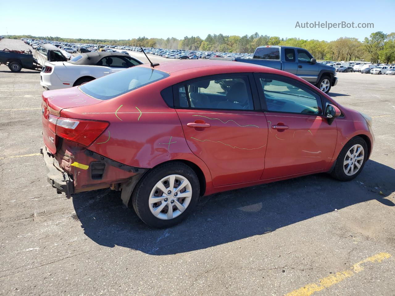 2014 Kia Rio Lx Red vin: KNADM4A31E6414539