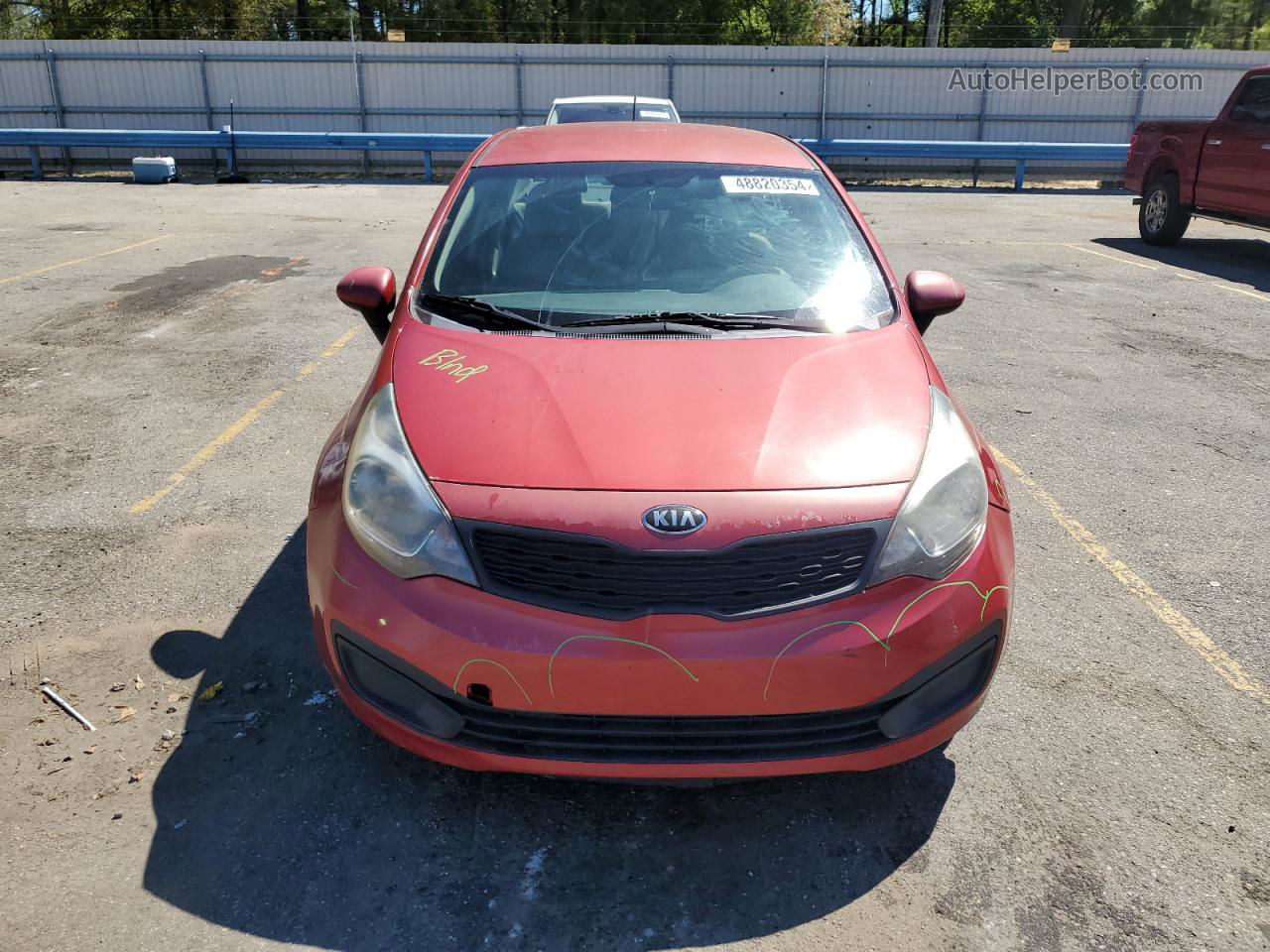 2014 Kia Rio Lx Red vin: KNADM4A31E6414539