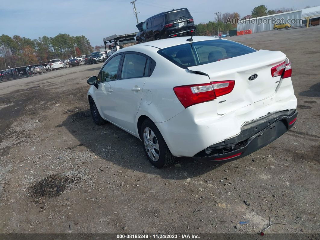 2014 Kia Rio Lx White vin: KNADM4A31E6418509