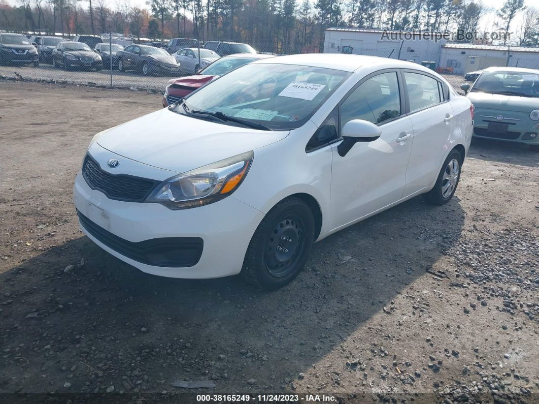 2014 Kia Rio Lx White vin: KNADM4A31E6418509