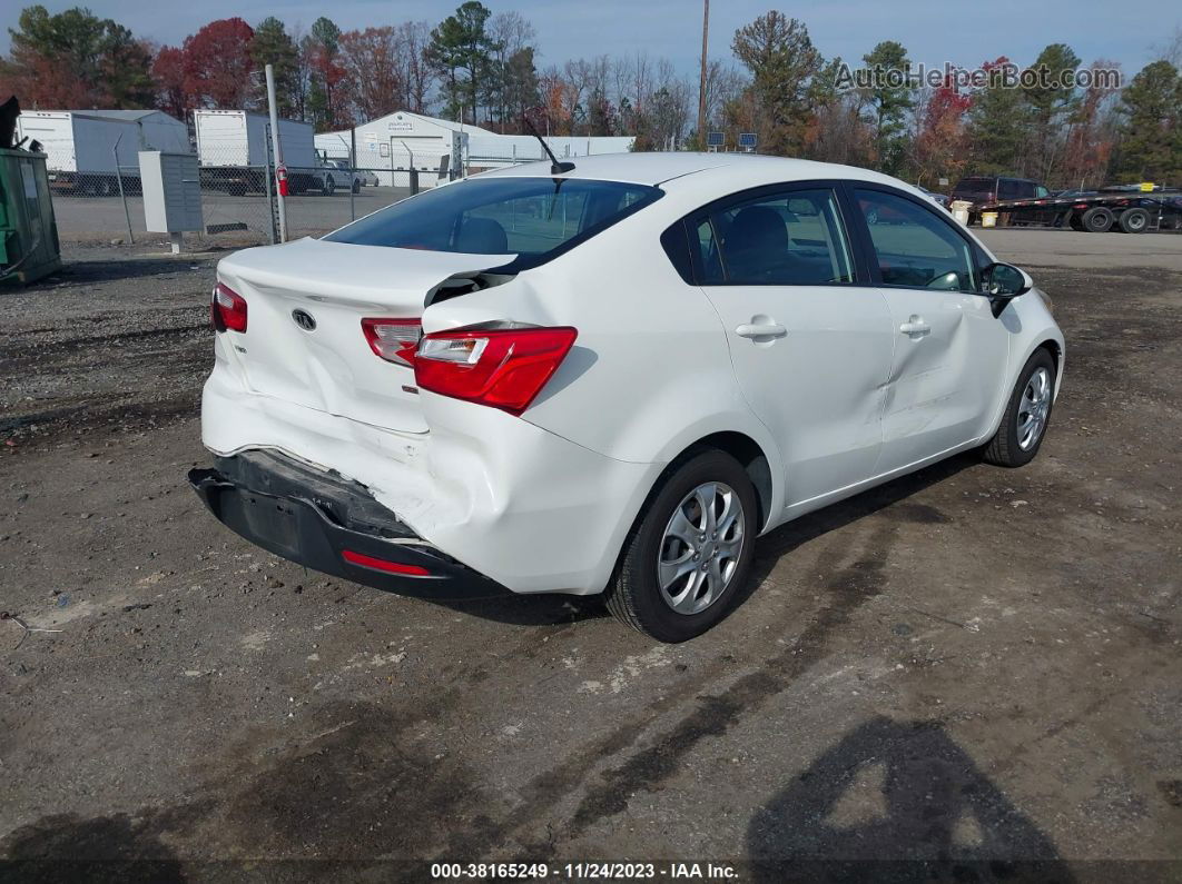 2014 Kia Rio Lx White vin: KNADM4A31E6418509