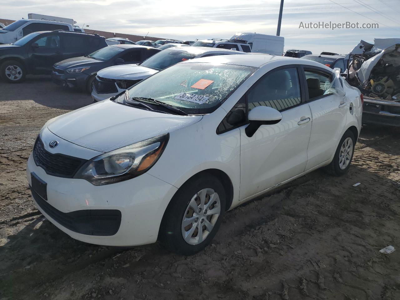 2013 Kia Rio Lx White vin: KNADM4A32D6147880