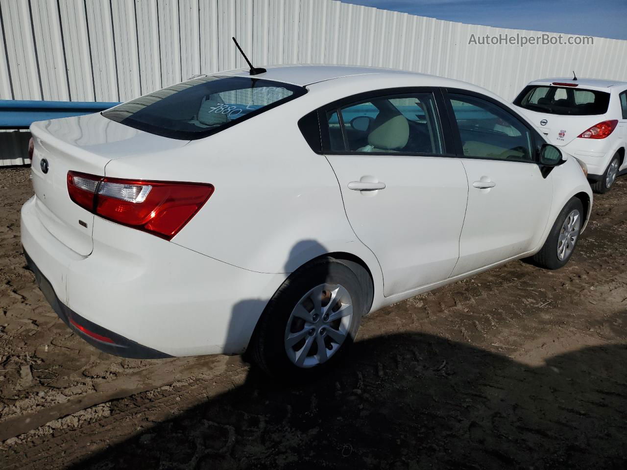 2013 Kia Rio Lx White vin: KNADM4A32D6147880