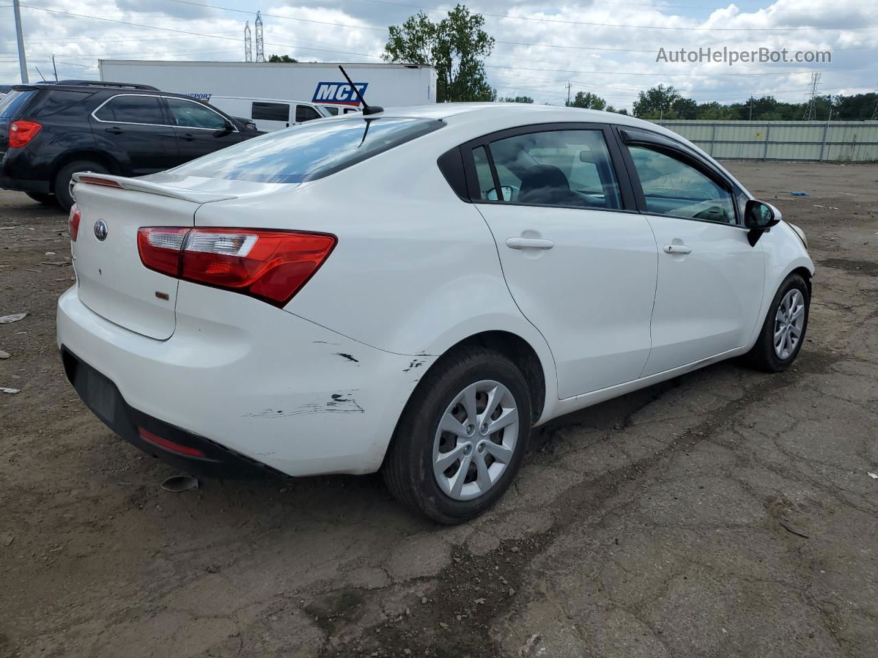 2013 Kia Rio Lx White vin: KNADM4A32D6158832