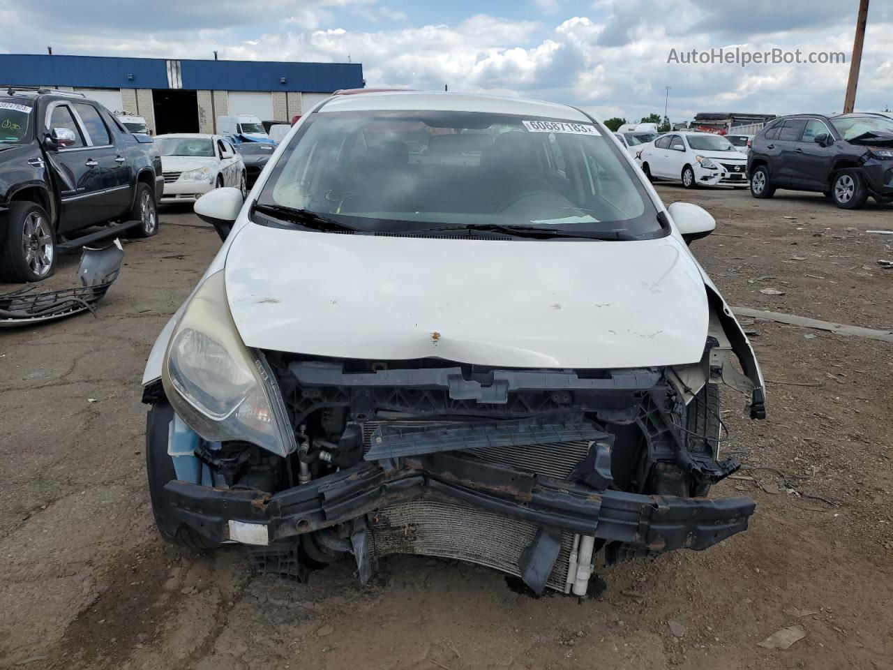 2013 Kia Rio Lx White vin: KNADM4A32D6158832