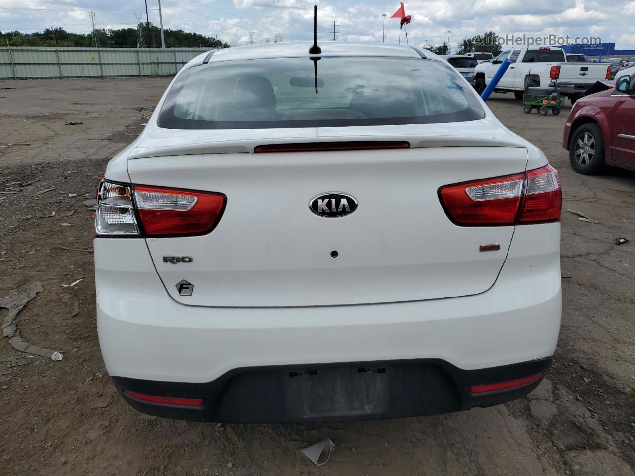 2013 Kia Rio Lx White vin: KNADM4A32D6158832