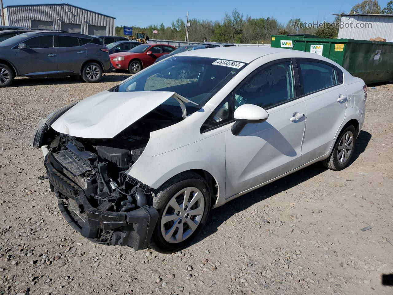 2013 Kia Rio Lx White vin: KNADM4A32D6280154