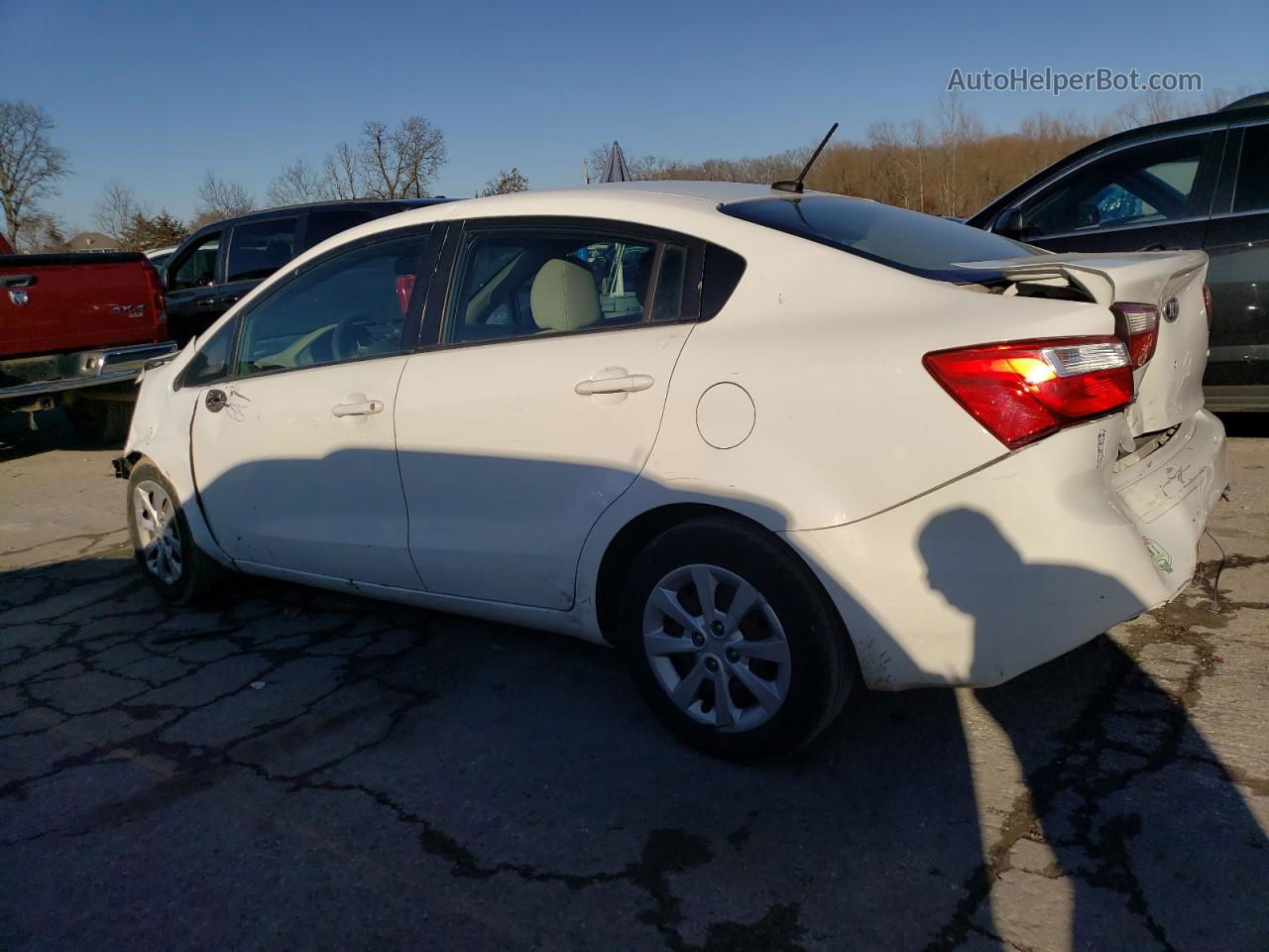 2013 Kia Rio Lx White vin: KNADM4A32D6291025