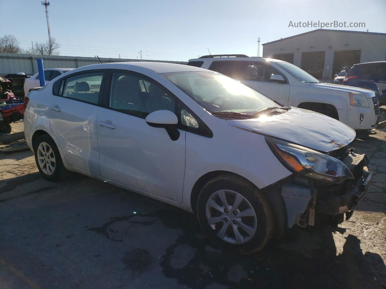 2013 Kia Rio Lx White vin: KNADM4A32D6291025