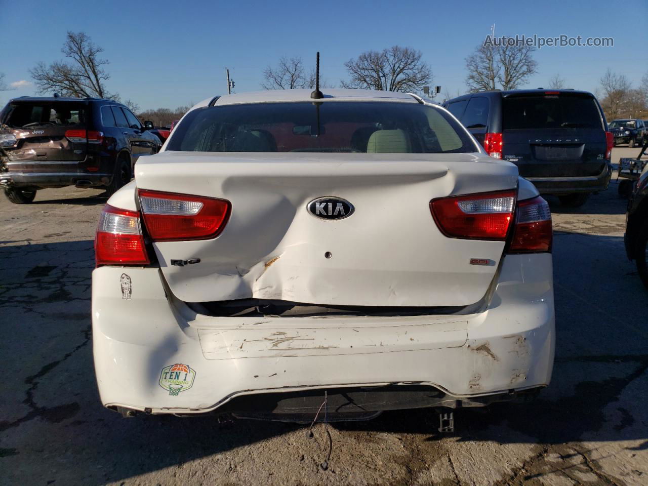 2013 Kia Rio Lx White vin: KNADM4A32D6291025