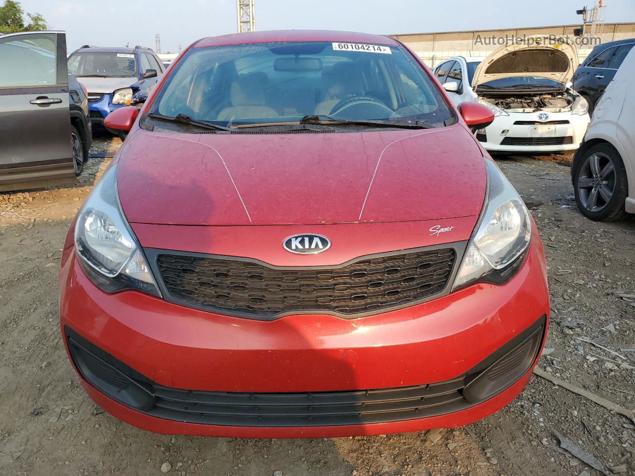 2014 Kia Rio Lx Red vin: KNADM4A32E6346056