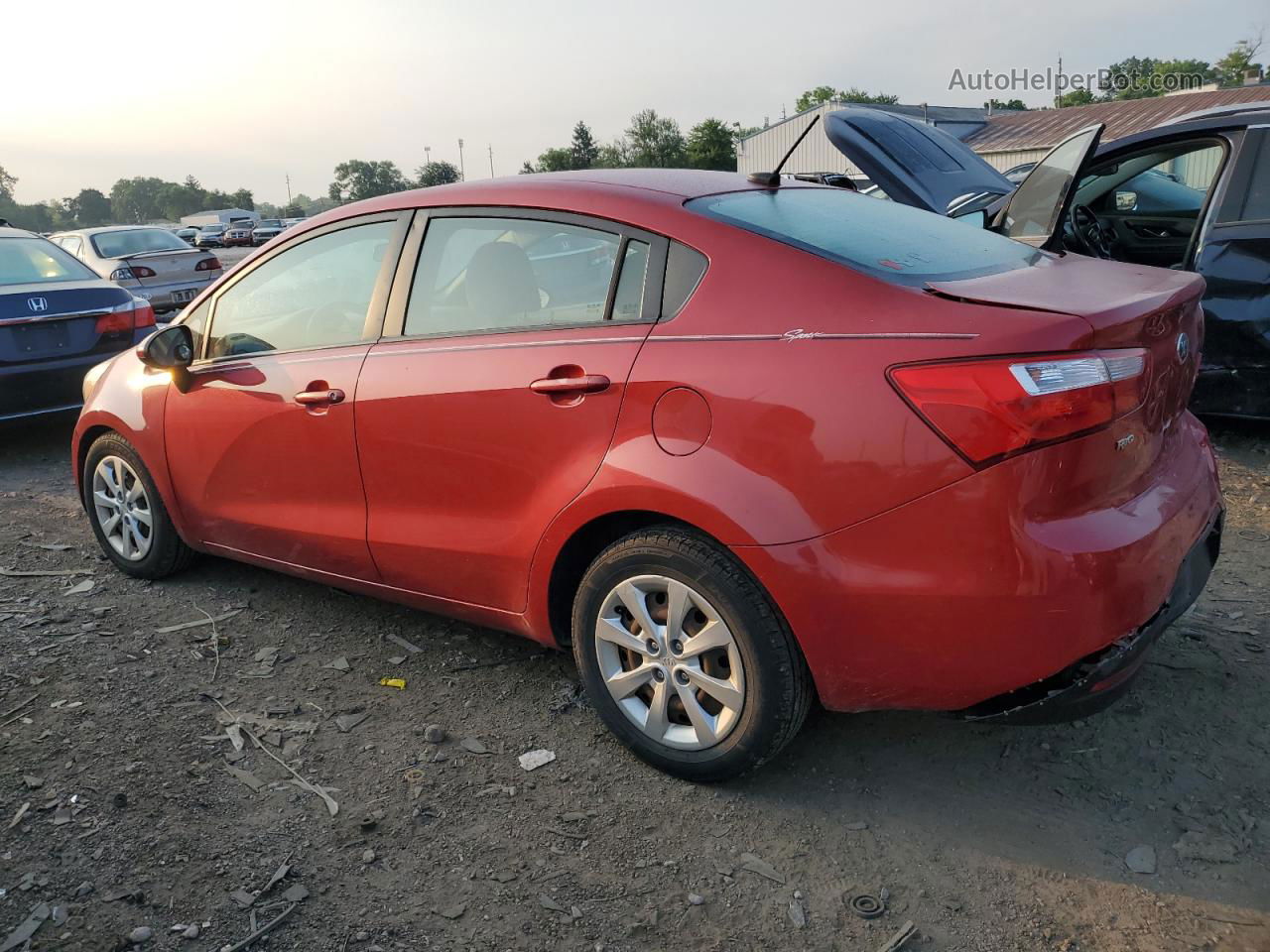 2014 Kia Rio Lx Red vin: KNADM4A32E6346056