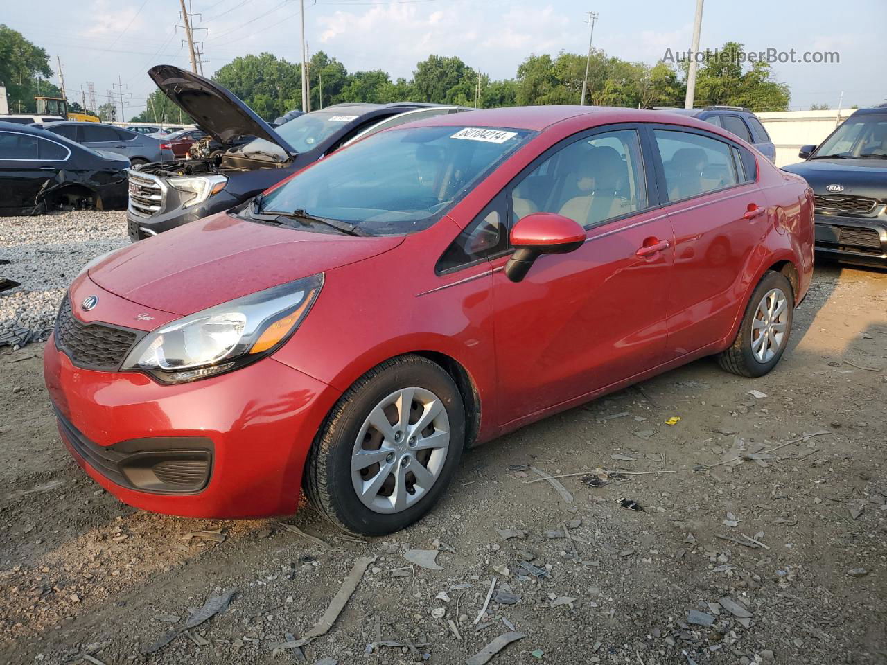 2014 Kia Rio Lx Red vin: KNADM4A32E6346056