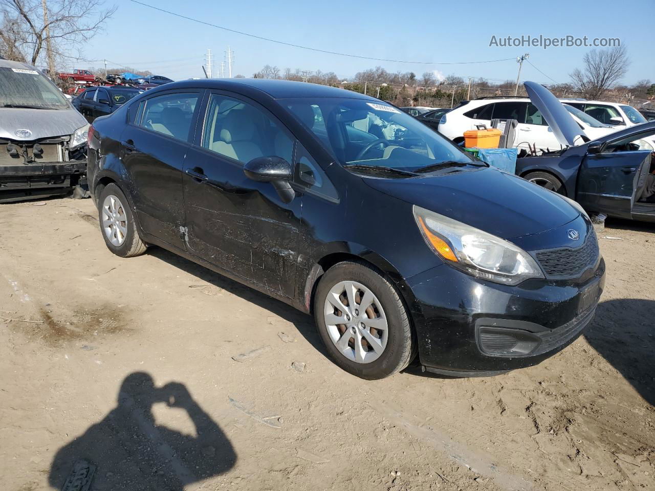 2014 Kia Rio Lx Black vin: KNADM4A32E6346073