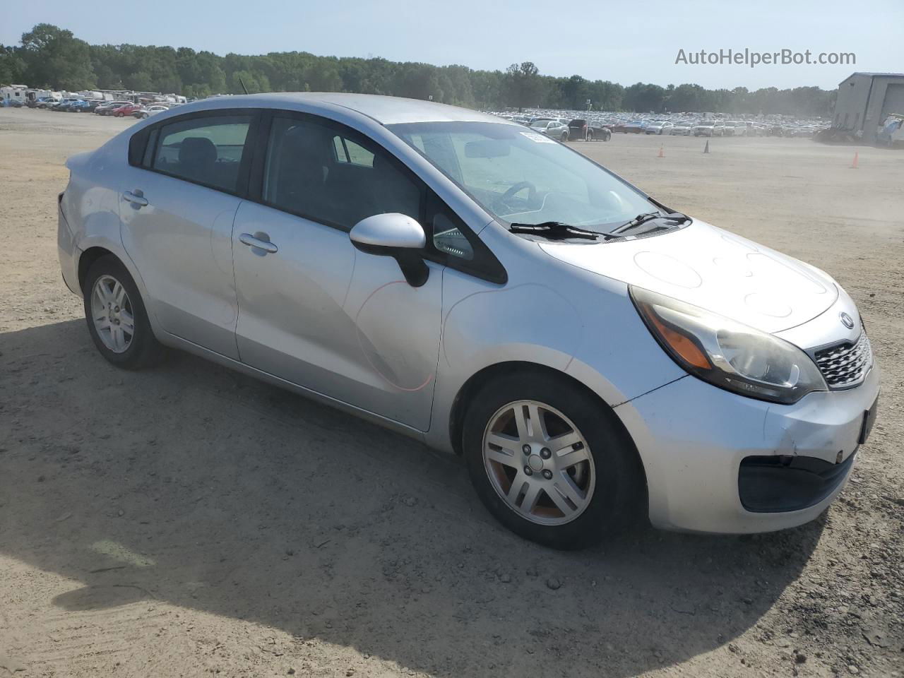 2014 Kia Rio Lx Silver vin: KNADM4A32E6350981