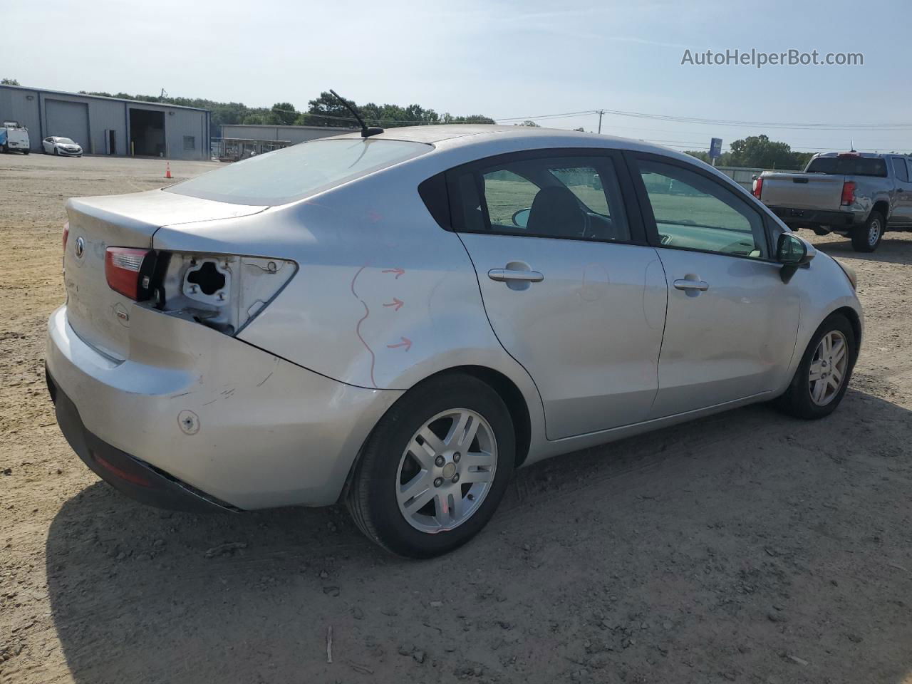 2014 Kia Rio Lx Silver vin: KNADM4A32E6350981