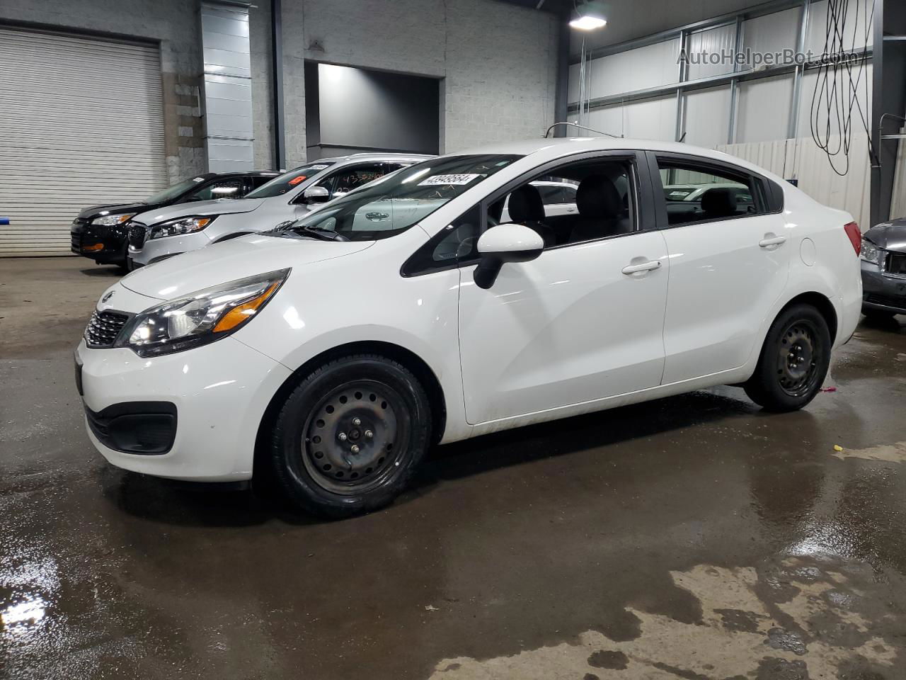 2014 Kia Rio Lx White vin: KNADM4A32E6351399