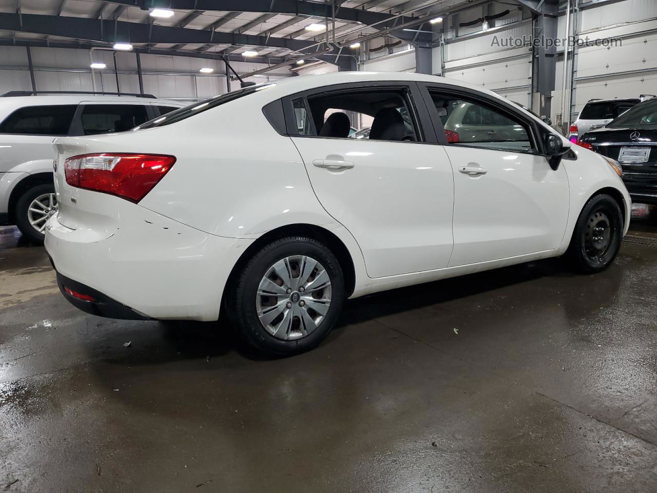 2014 Kia Rio Lx White vin: KNADM4A32E6351399