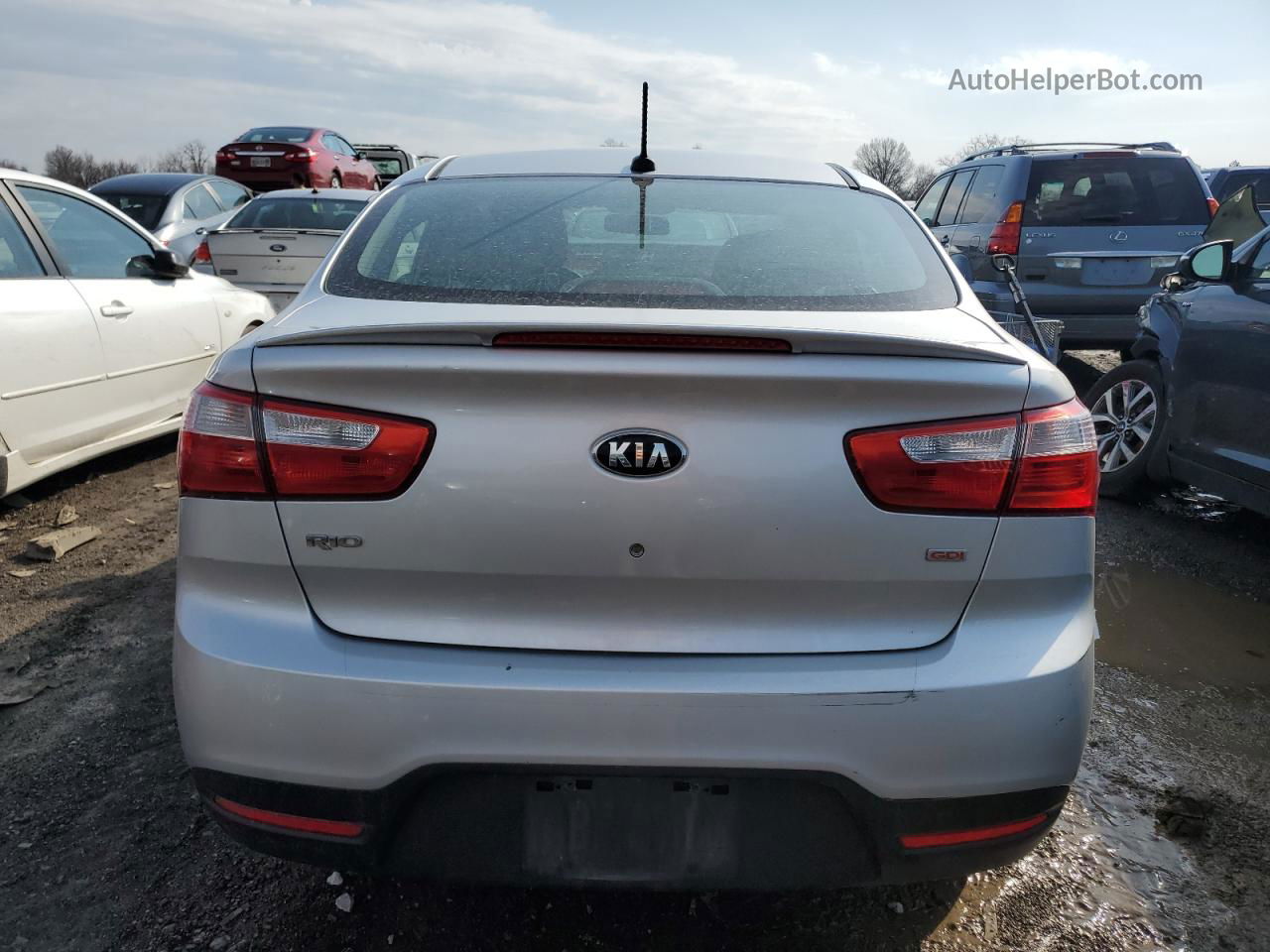 2014 Kia Rio Lx Silver vin: KNADM4A32E6359583