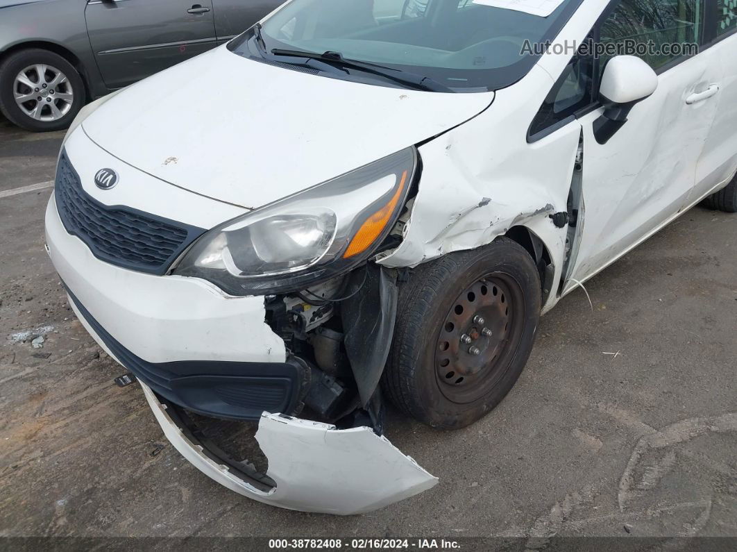 2014 Kia Rio Lx White vin: KNADM4A32E6363956