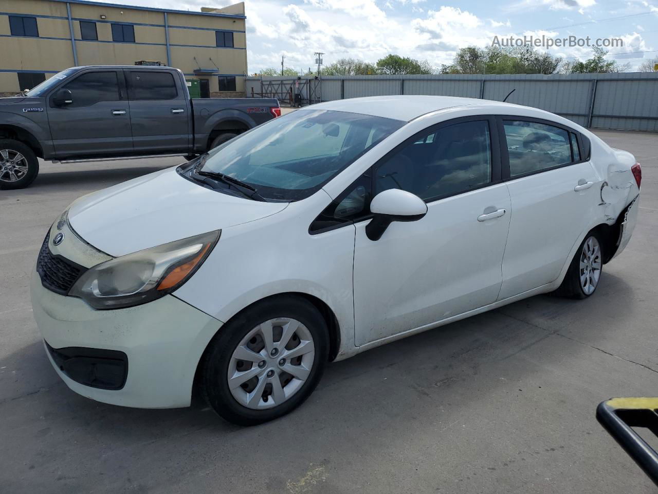 2014 Kia Rio Lx White vin: KNADM4A32E6366002