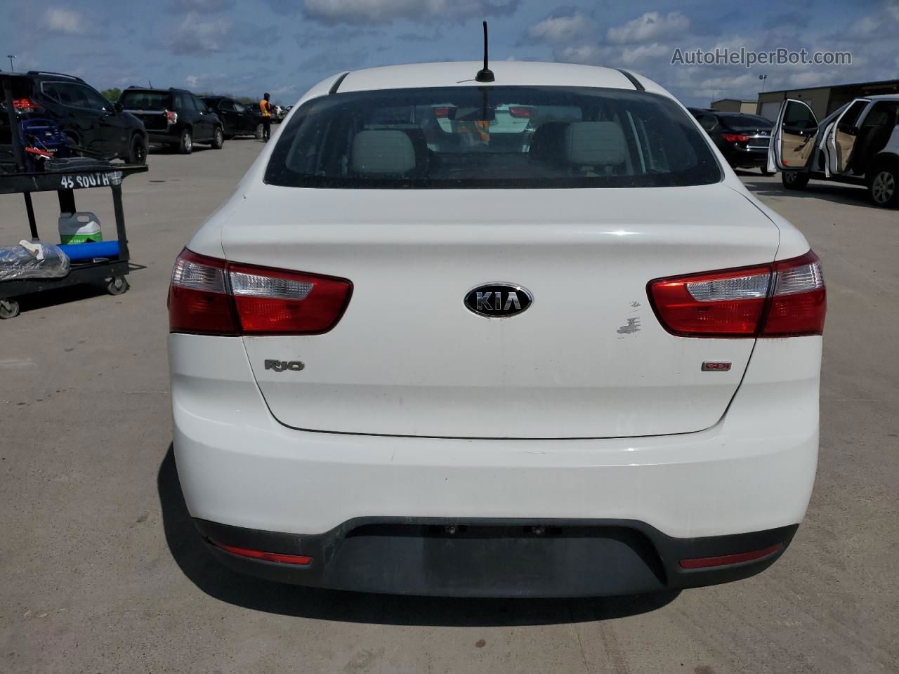 2014 Kia Rio Lx White vin: KNADM4A32E6366002