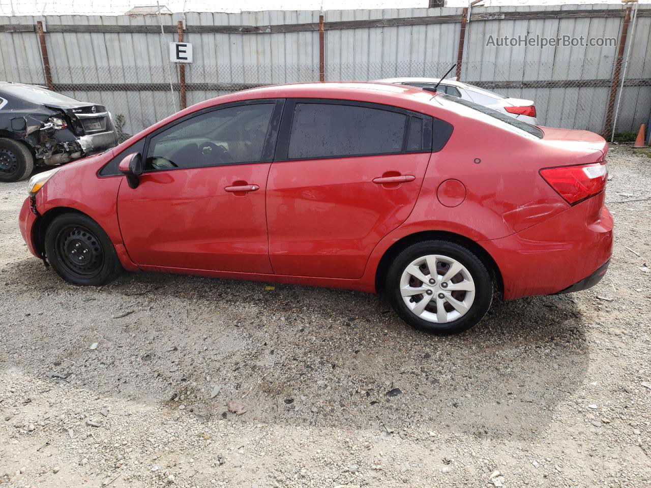 2014 Kia Rio Lx Red vin: KNADM4A32E6390235